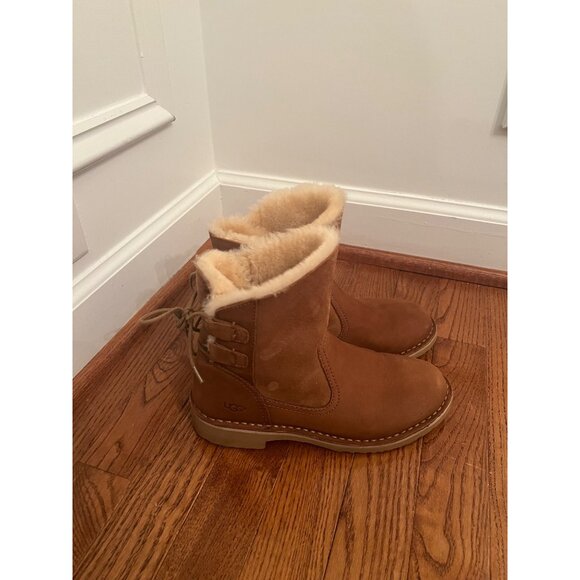UGG Women's Naiyah Leather Boot Chestnut‎ Size 5 - Picture 3 of 6